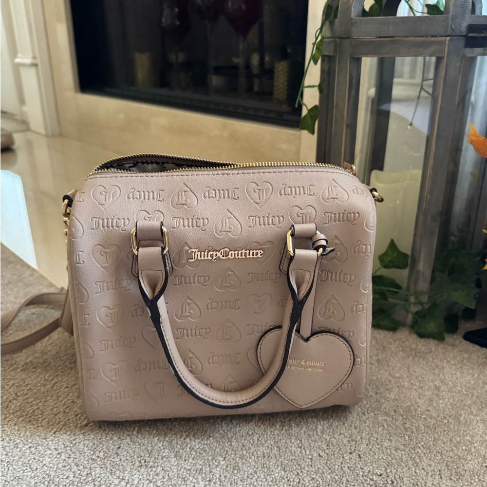 Juicy Couture Beige Satchel with Heart Charm